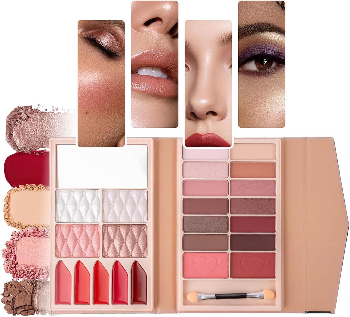 23 Colours Make-up Palette, Professionele Complete Make-up Kit met Oogschaduw, Blush, Lippenstiften en Highlighter, Perfecte Contourpalet voor Professioneel en Dagelijks Gebruik - Kit U125B