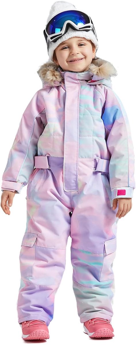 Jacks Meisjes jongens, Winter Outdoor Kinderskikleding is Winddicht, Warm, Waterdicht en Ademend, Ontwerp uit één Stuk, Ritssluiting