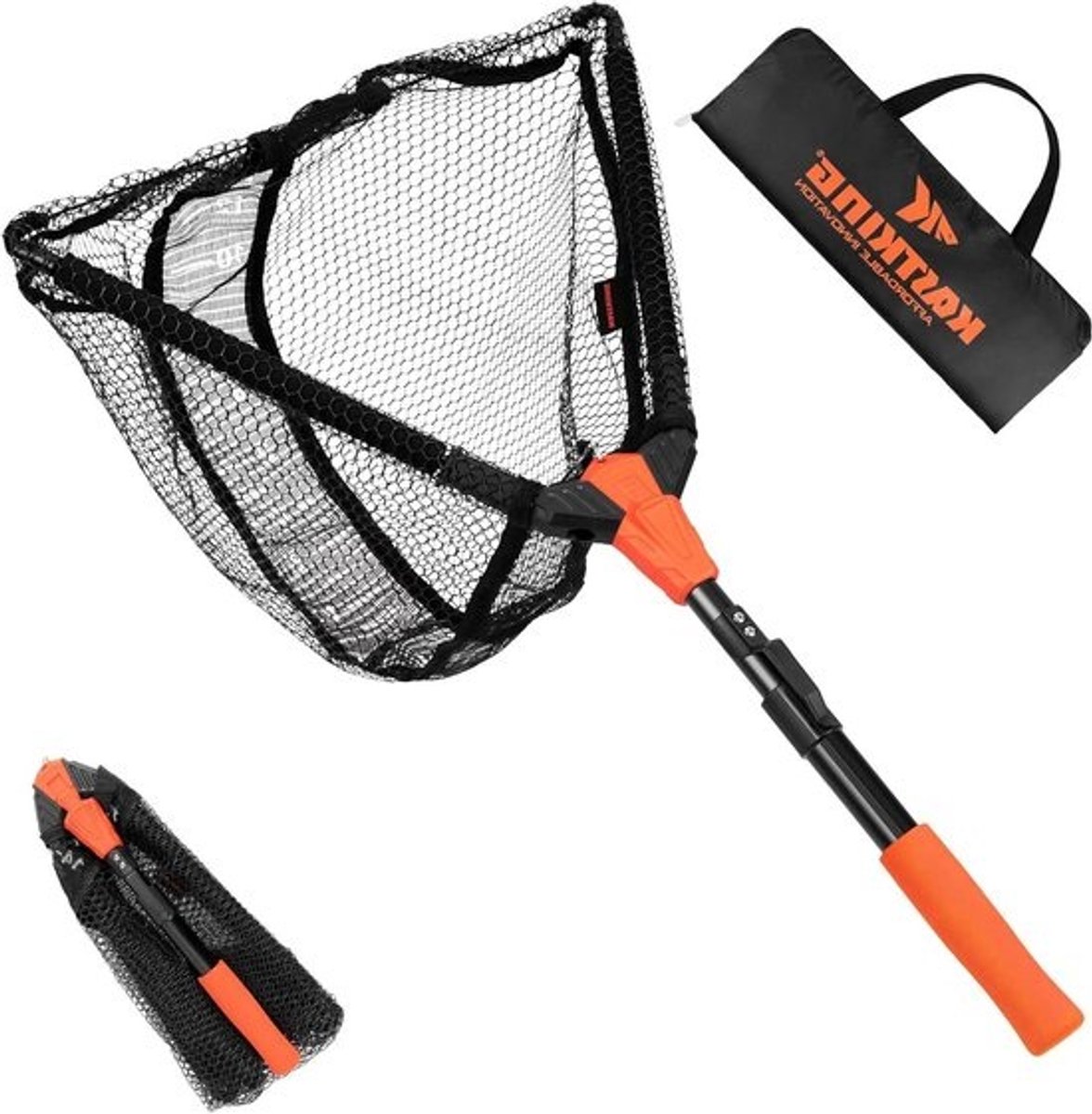 Visnet Schepnet - Visvangnet Vangnet - Vis Vangen Meten - Opvouwbaar Lengteschaal - 36 inch - Oranje
