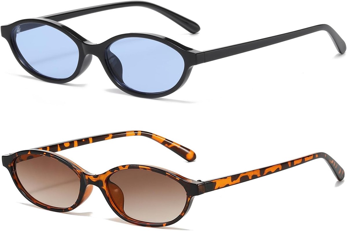 ovale zonnebril vintage slank Cateye zonnebril voor dames heren mode bril