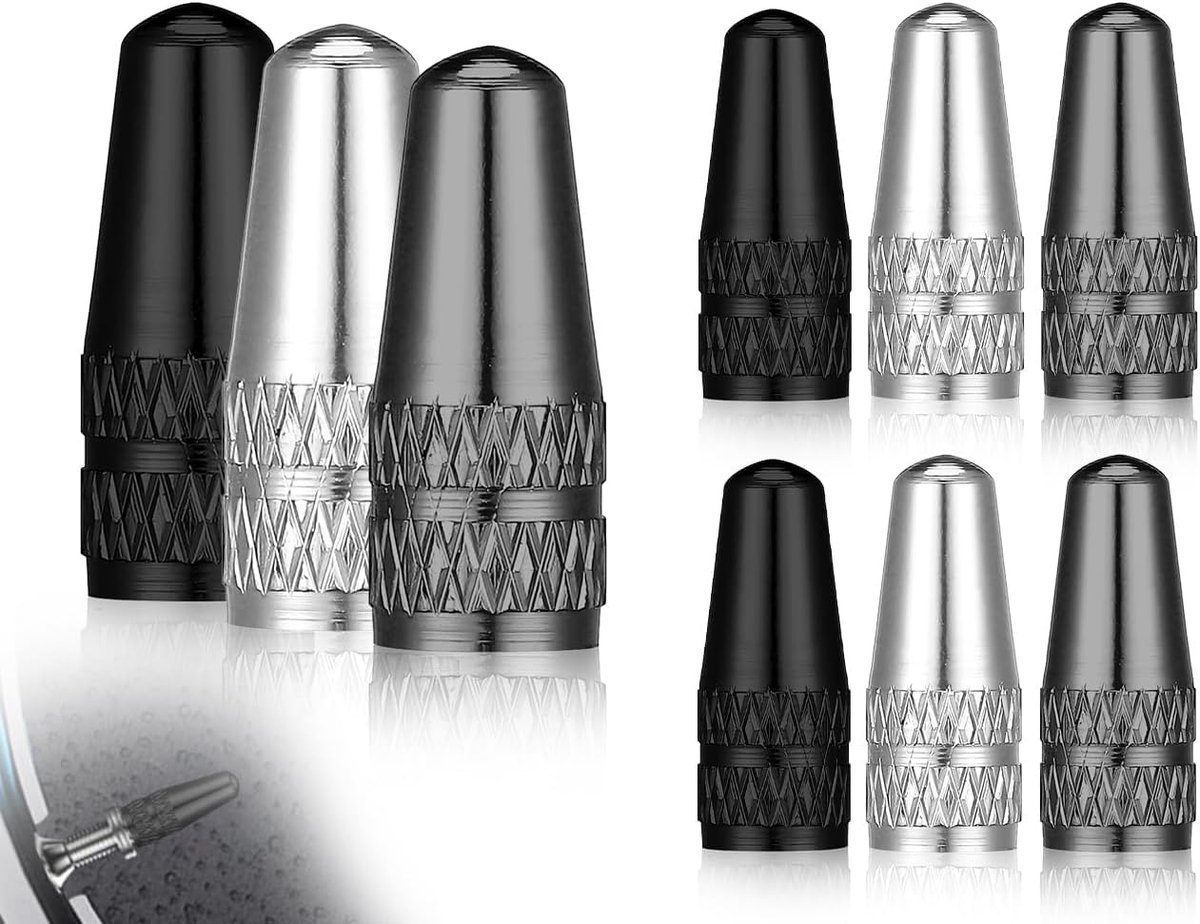 Dailygoods- Ventieldoppen 6 Stuks - Aluminium - Veelkleurig - Fietsaccessoires - Betrouwbaar - Geschikt voor dagelijks gebruik