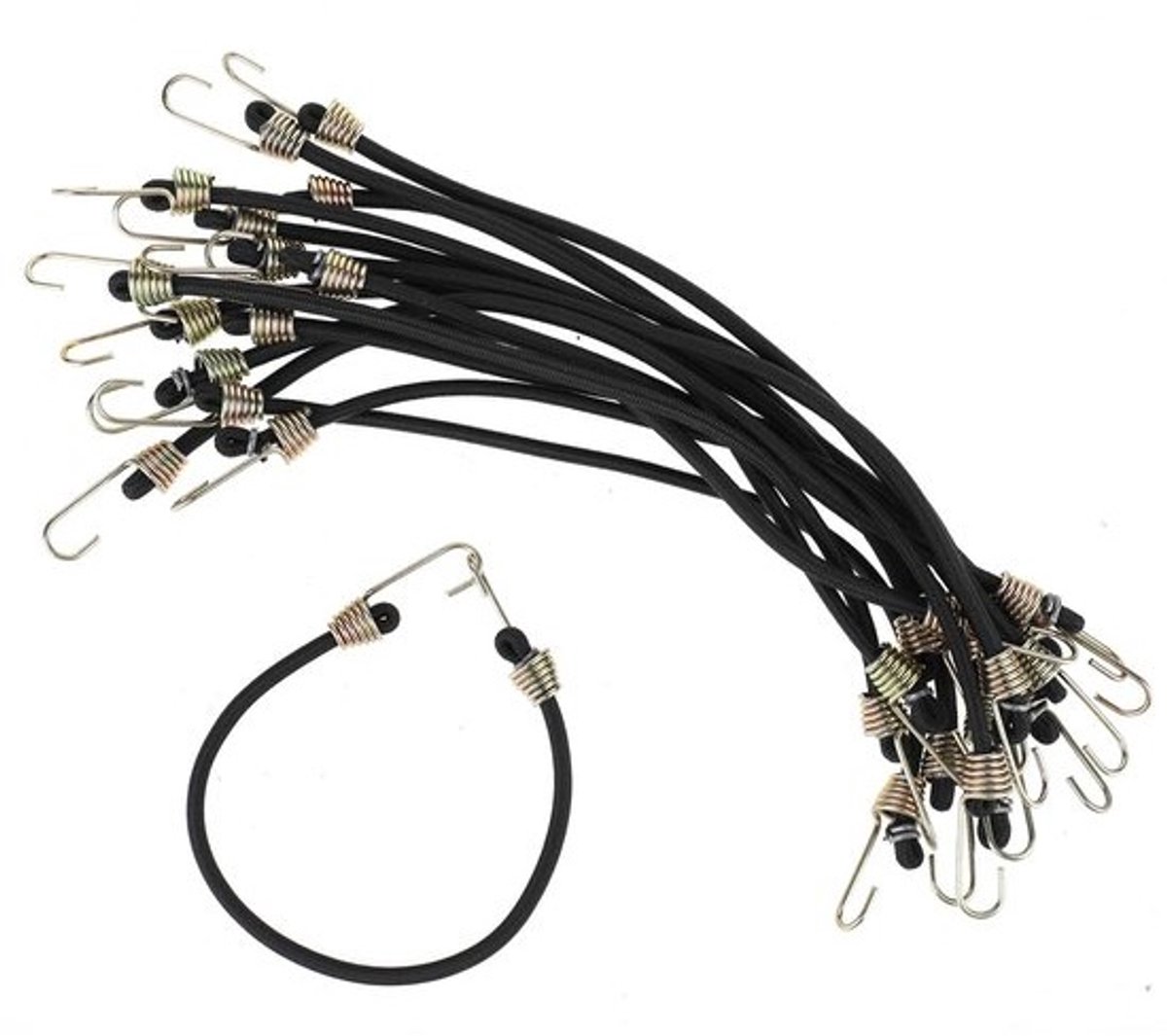 Dailygoods - Rubberen Spanbanden met Haken - 15 Stuks Uittrekbare Spanbanden voor Transport en Veiligheid