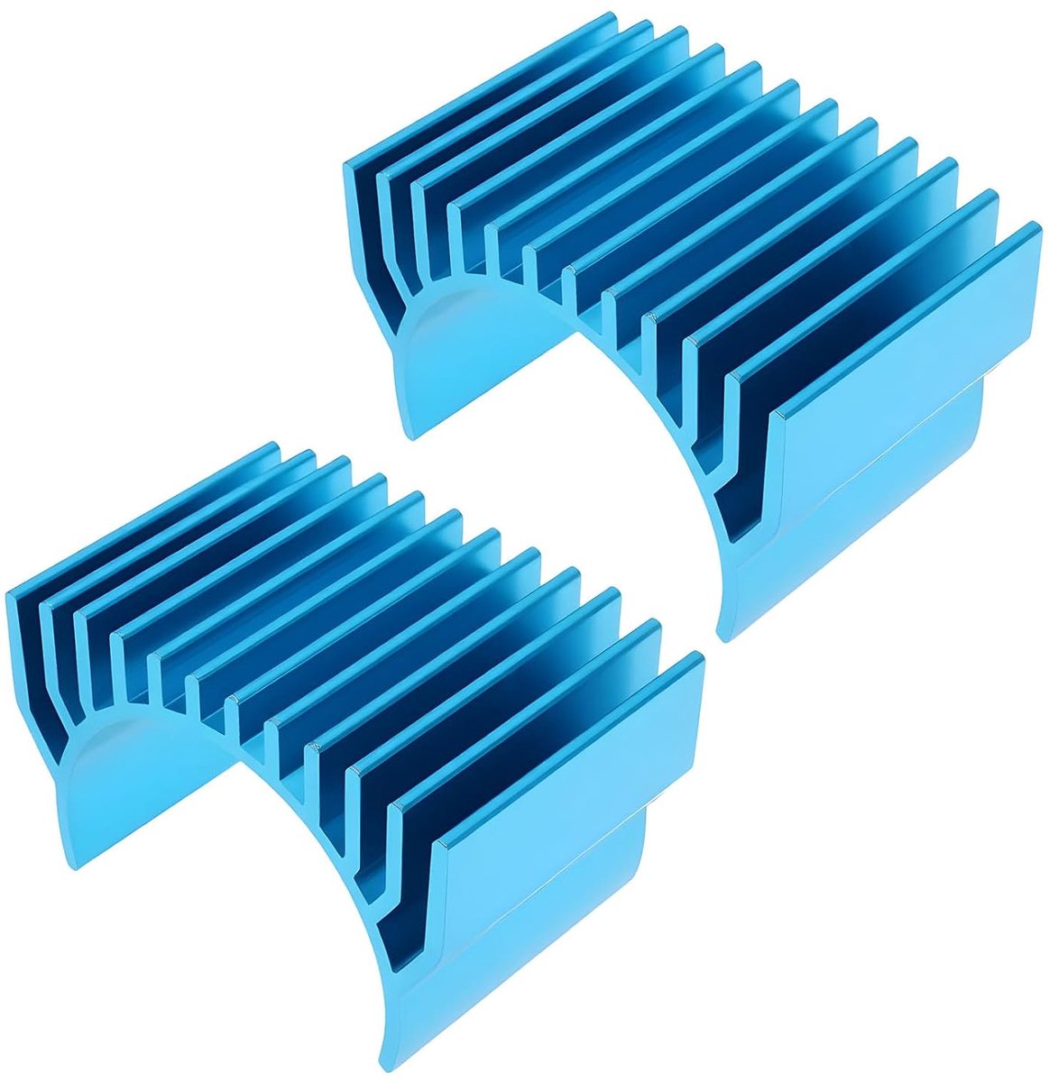 Dailygoods- Koellichaam Geventileerd - 2x Aluminiumlegering - 45x28x30mm - Geschikt voor 1:10 RC Auto - Verbeterde Luchtcirculatie - Duurzaam en Slagv