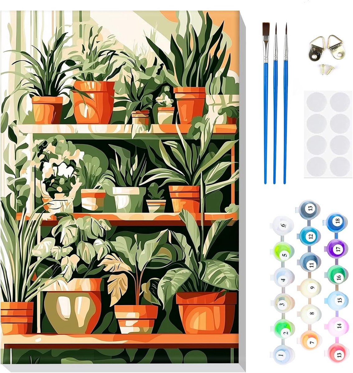 Dailygoods - Verf op Nummer Kit voor Volwassenen en Kinderen met Frame