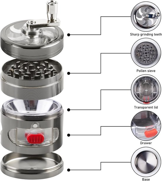Handmatige Zoutmolen Set met Zinc Alloy Tray, 60 mm Metaal Molen voor Koken, Perfect voor Keuken en Kruidenslijpen, Set van 6 — afbeelding 2