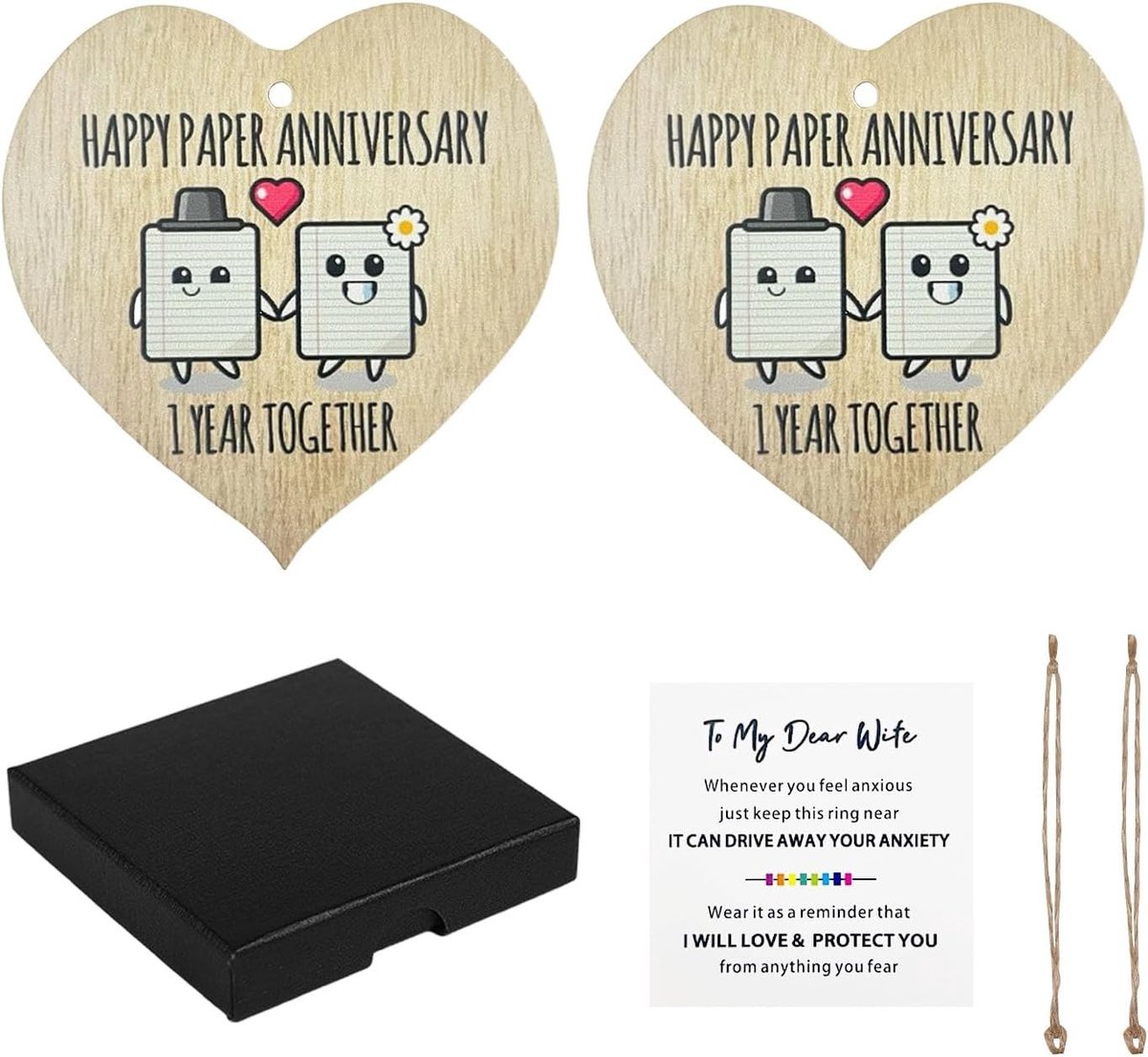 Houten Hart Verjaardagskaarten Set met Groetkaart en Cadeaubox - Perfect Cadeau voor Vrouwen en Stellen, Nostalgisch Pendant voor Verjaardagen