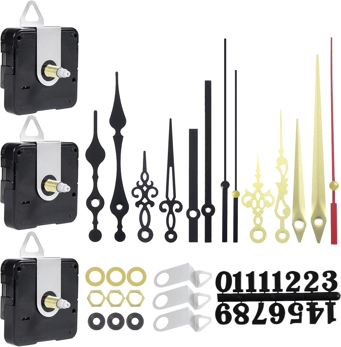 Radiogestuurd uurwerk - Zwart - 16/18/20 mm - Stil Kwarts Uurwerkset met Wijzers - Voor DIY Wandklok