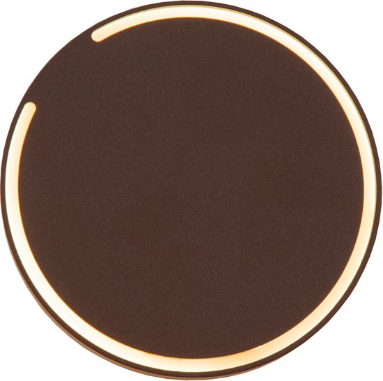 Lucide FINISTER - Wandlamp Binnen/Buiten - Ø 13 cm - LED - 1 × 6W 2700K - IP54 - Roest bruin - Essential