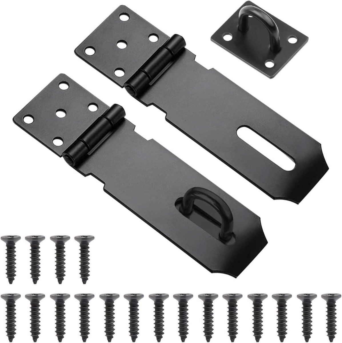 Zware RVS Hangslot Set van 2 Stuks, 12.5 cm, Ideaal voor Garagedeuren, Kasten en Buitenbeveiliging