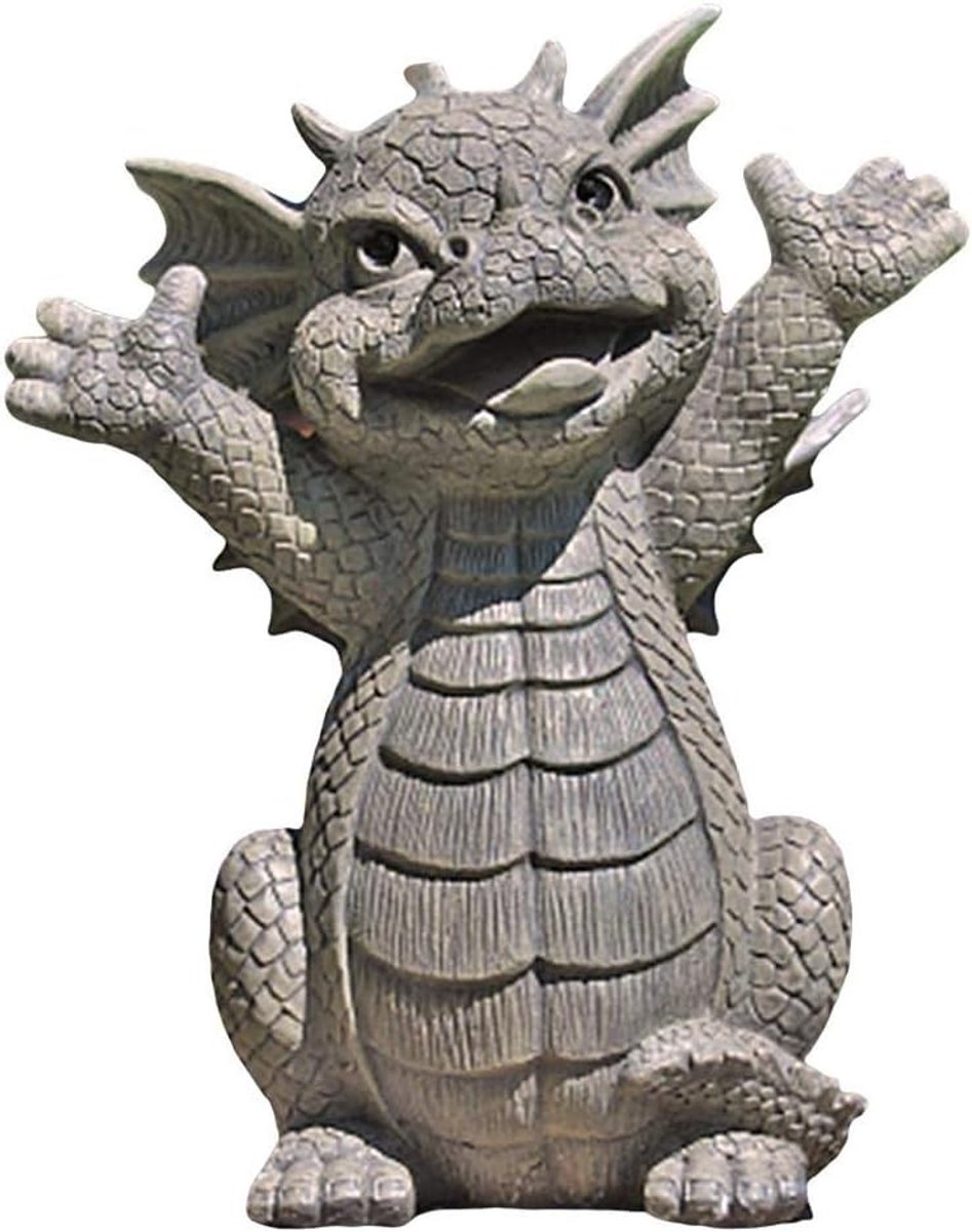 Resin Dragon Statue - Zen Yoga Draak Beeld voor Tuin Decoratie en Buitenruimte, Boeddhistische Kunst Sculptuur voor Binnen en Buiten