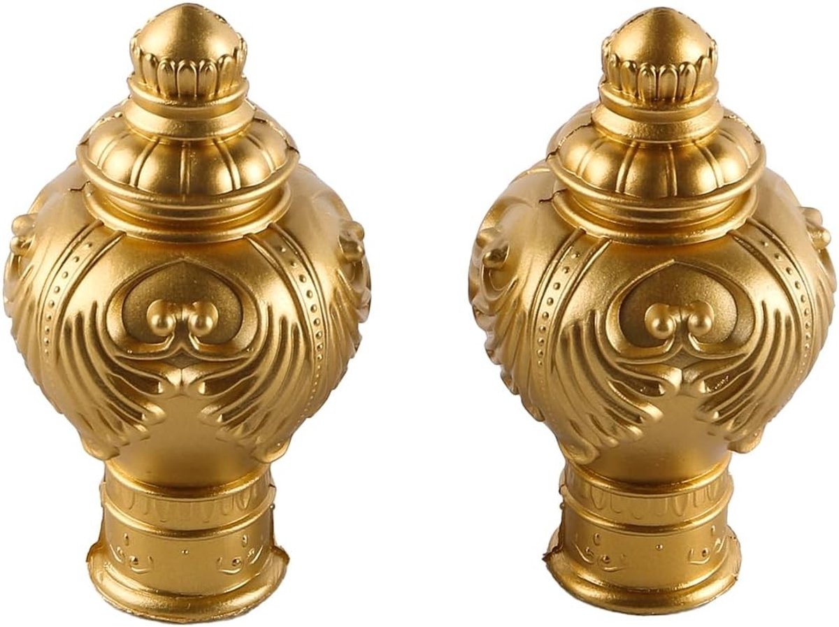 Decoratieve Gordijnroede Eindelementen met Bloemenpatroon voor Raamdecoratie in Woonkamer en Badkamer, Ideaal voor Gordijnaccessoires
