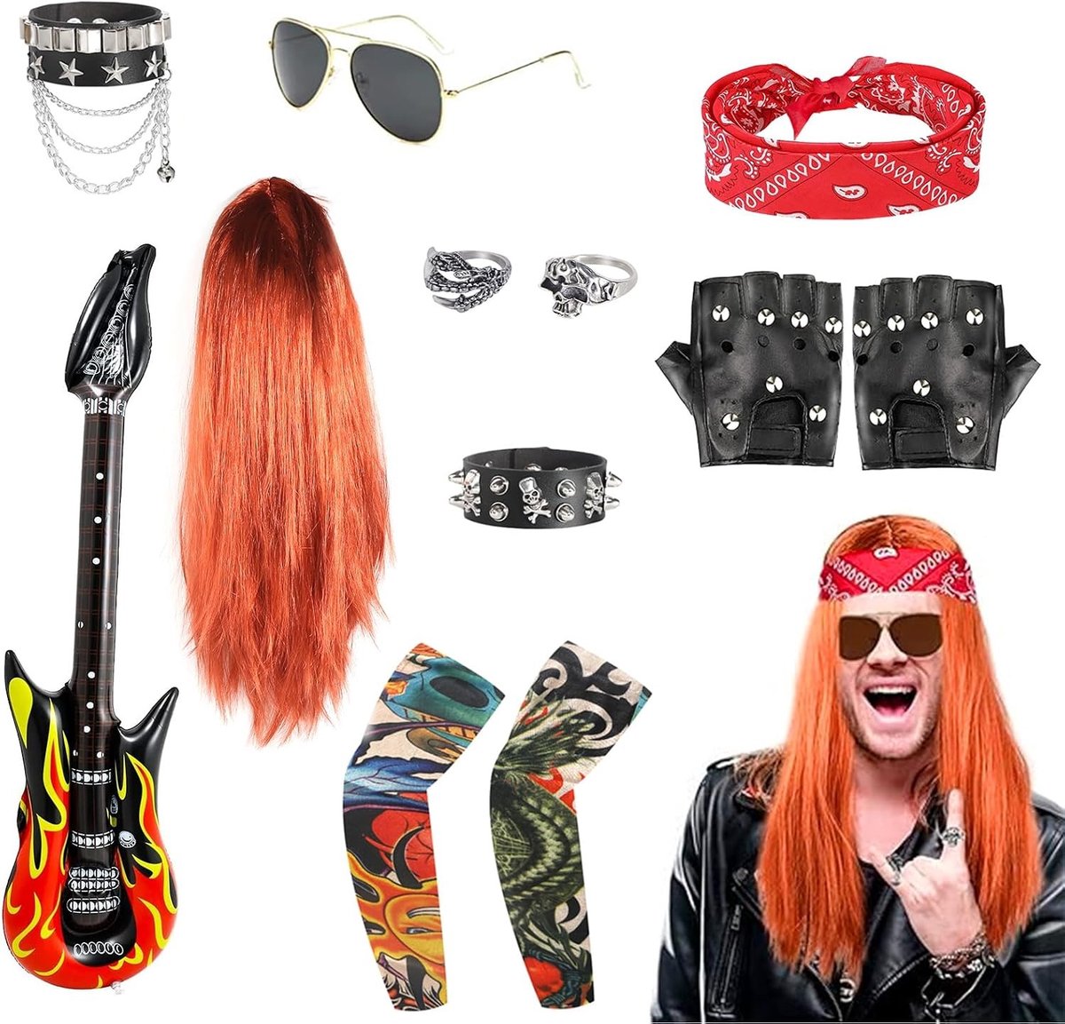 Jaren 70, 80 en 90 Rockster Kostuum voor Dames en Heren - Punk, Carnaval en Feestoutfit