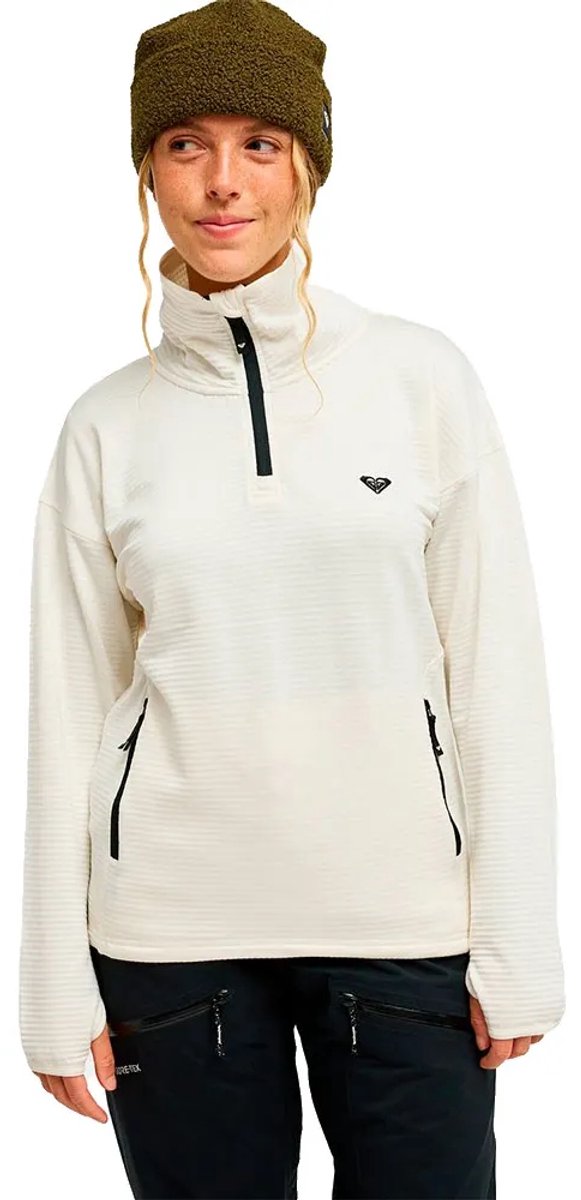 Roxy Snowstride Sweatshirt Met Halve Rits Wit XS Vrouw