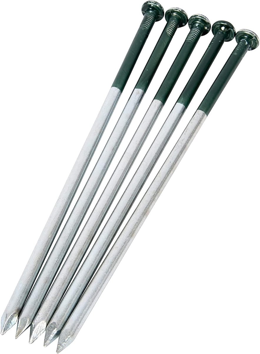 50 Stuks Zware Kunstgras Spijkers 5mm x 150mm Ronde Kop Gegalvaniseerde Spijkers voor Kunstgras en Tuinprojecten