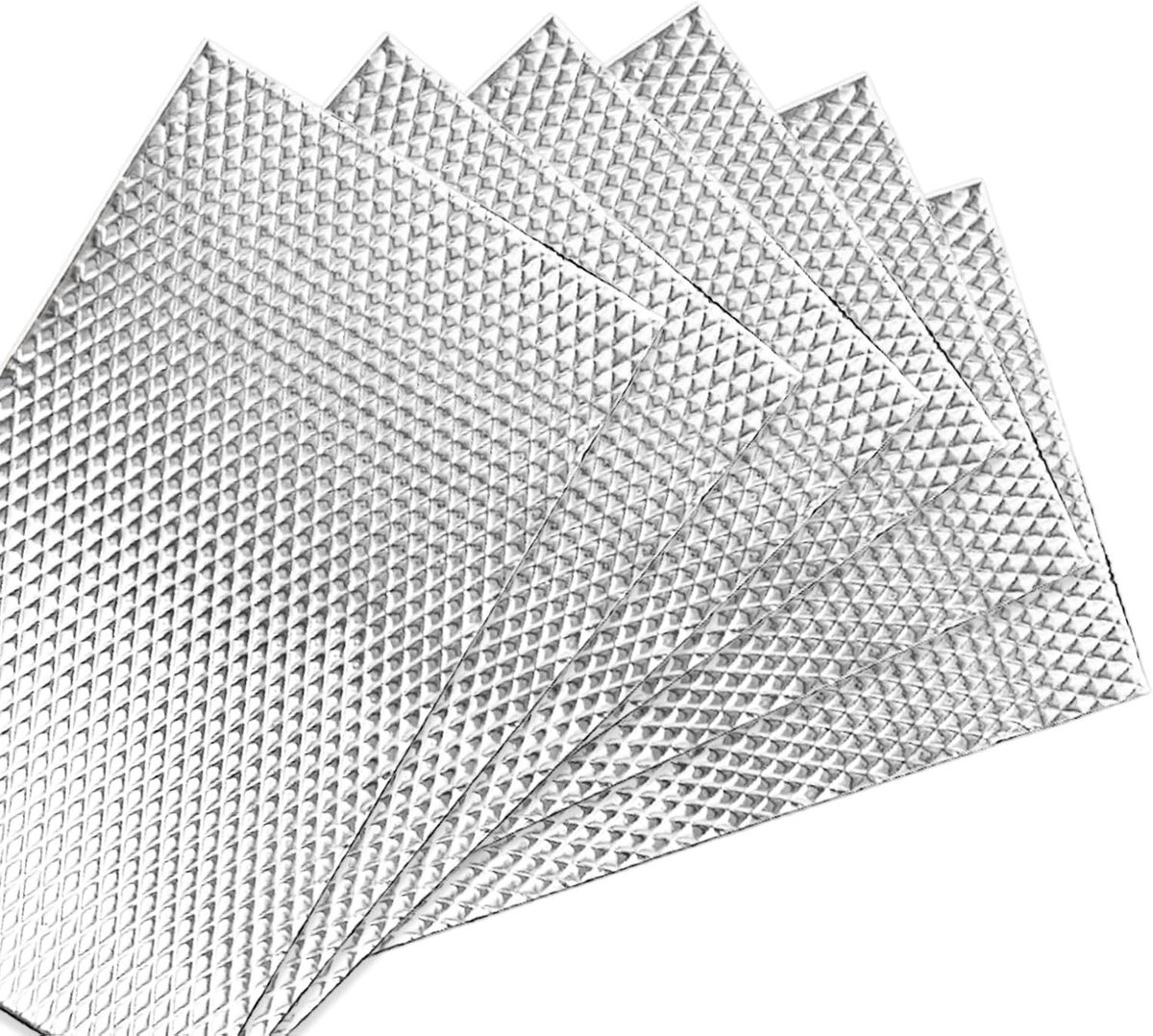Set van 6 Zelfklevende Aluminium Butyl Isolatiematten van 2 mm - Geluidsisolatie en Warmte-isolatie voor Auto, Motorcompartiment en Deuren - Ideaal voor Geluidsdemping en Temperatuurbeheersing