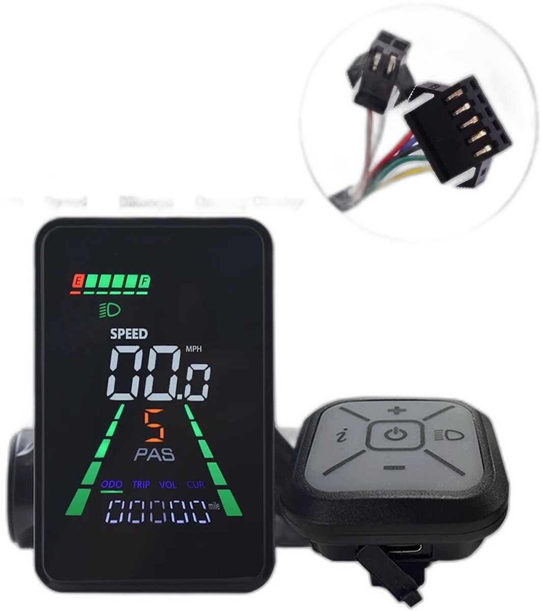 Currero Fatbike Scherm - LCD Display - Schermpje - E-Bike Accessoires - Elektrische Fiets - Dashboard - Snelheidsmeter - Kinderen & Volwassenen