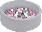 Zachte Jersey baby kinderen Ballenbak met 150 ballen,  - zwart, lichtroze, grijs