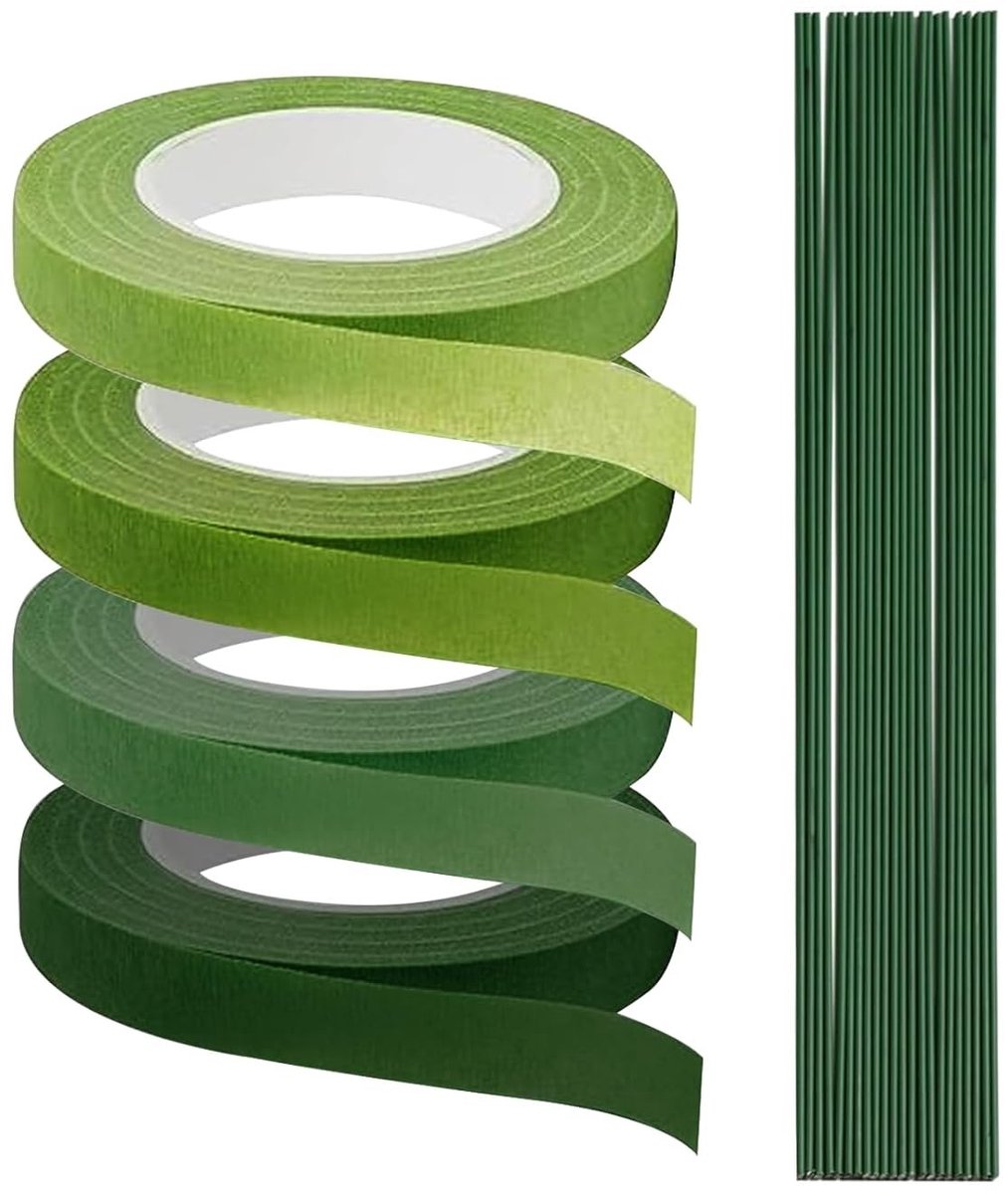 Kunstgras tape - Groen - 1,2 cm breed, 27 m lang - Rimpelpapier Bloemist Tape voor Bloemschikken