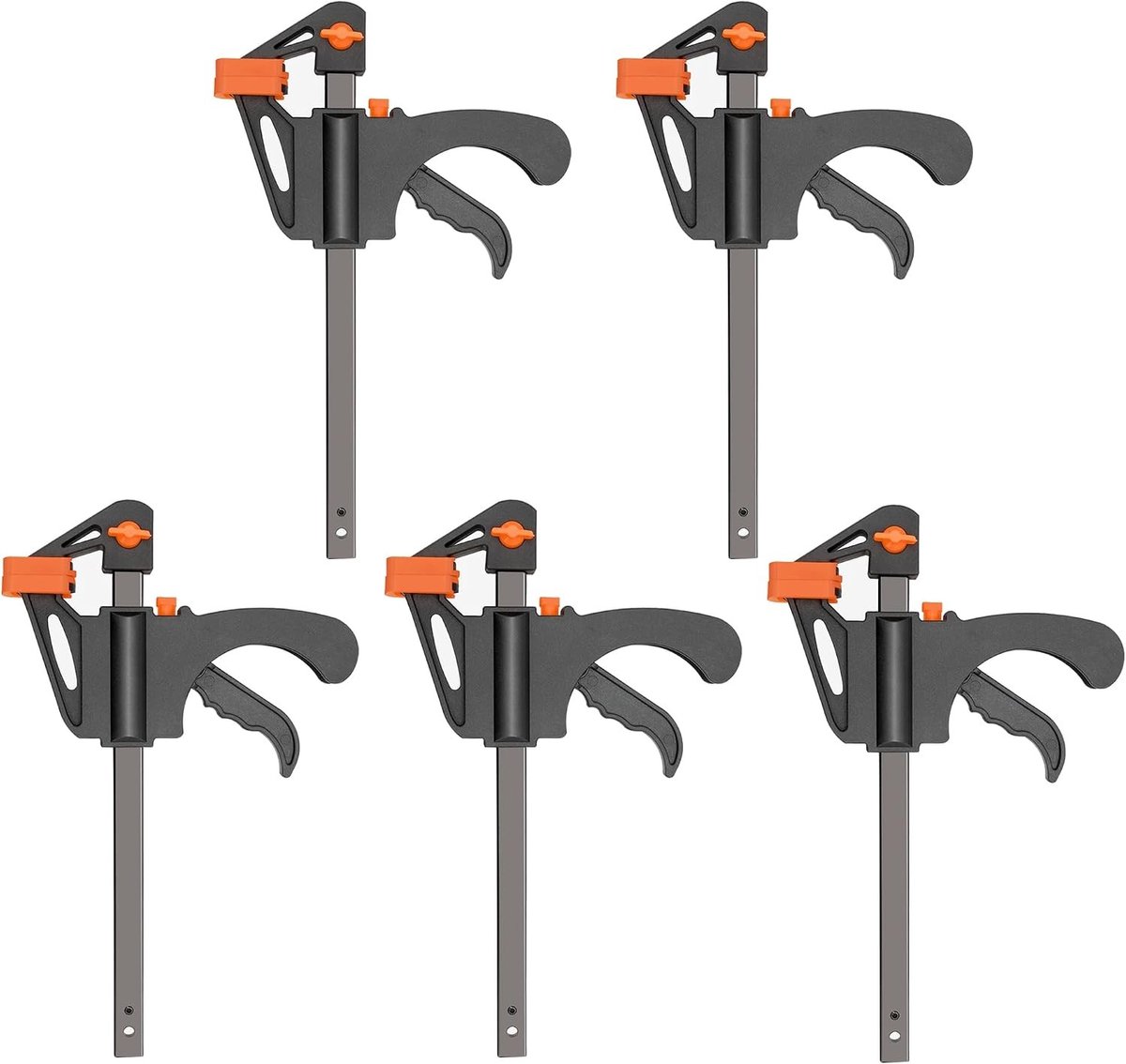 Machineklem - Zwart + oranje - 10 cm - IJzeren en Nylon Quick Release Klemmen - Voor Houtbewerking en Doe-het-zelf