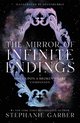Boekomslag 'The Mirror of Infinite Endings' met een spiegel en kosmische achtergrond. Geschreven door Stephanie Garber.