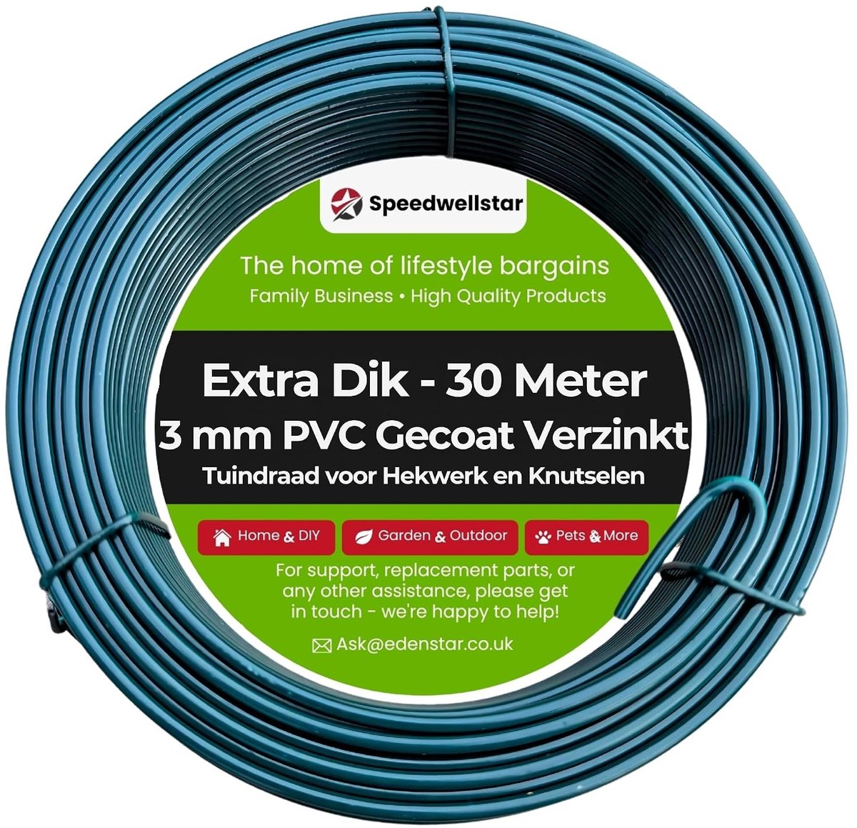 Draadlatwerk klimplanten - Gegalvaniseerd Tuindraaidraad - 30 m x 3 mm - PVC Gecoat - Sterk en Flexibel Voor Tuin en Hekwerk