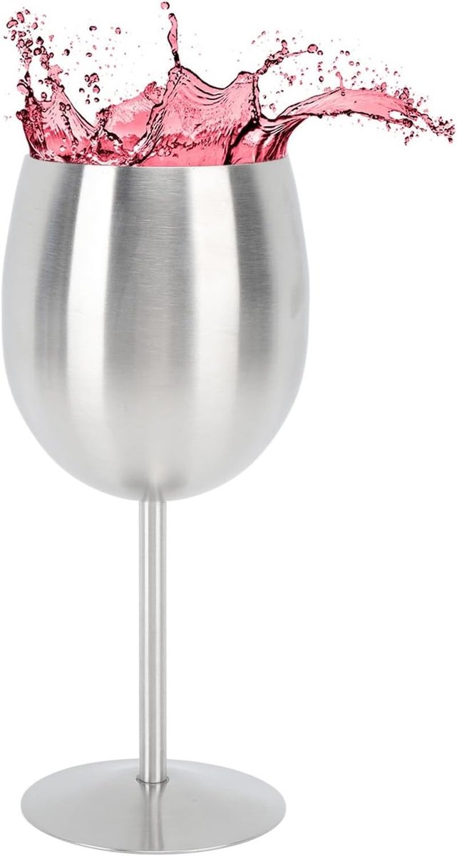 Grote RVS Wijnglazen voor Buiten, Met Handvat voor Feesten, Bruiloften en Jubilea, Perfect voor Elke Gelegenheid
