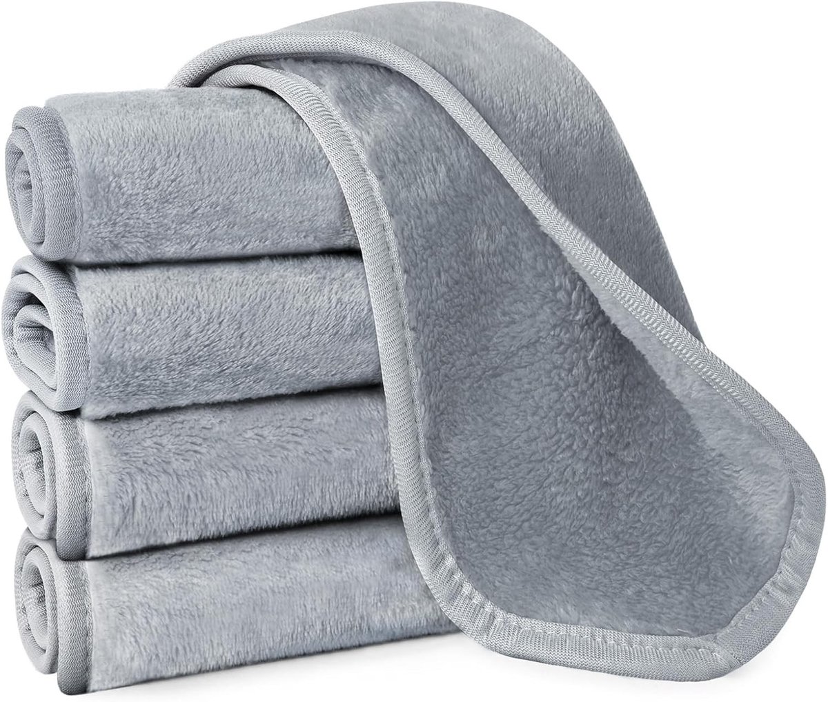 5-Pack Reusable Microfibre Gezichtsdoekjes voor Make-up Verwijdering - Ultra Zachte, Wasbare Reinigingsdoekjes voor Effectieve Gezichtsreiniging