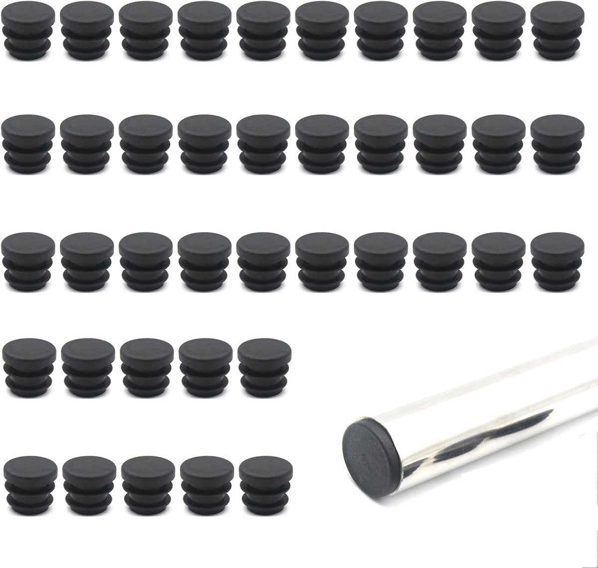16mm Plastic Caps voor Meubelpoten - 40 Stuks, Bescherming voor Tafel, Stoel en Rond Buizen