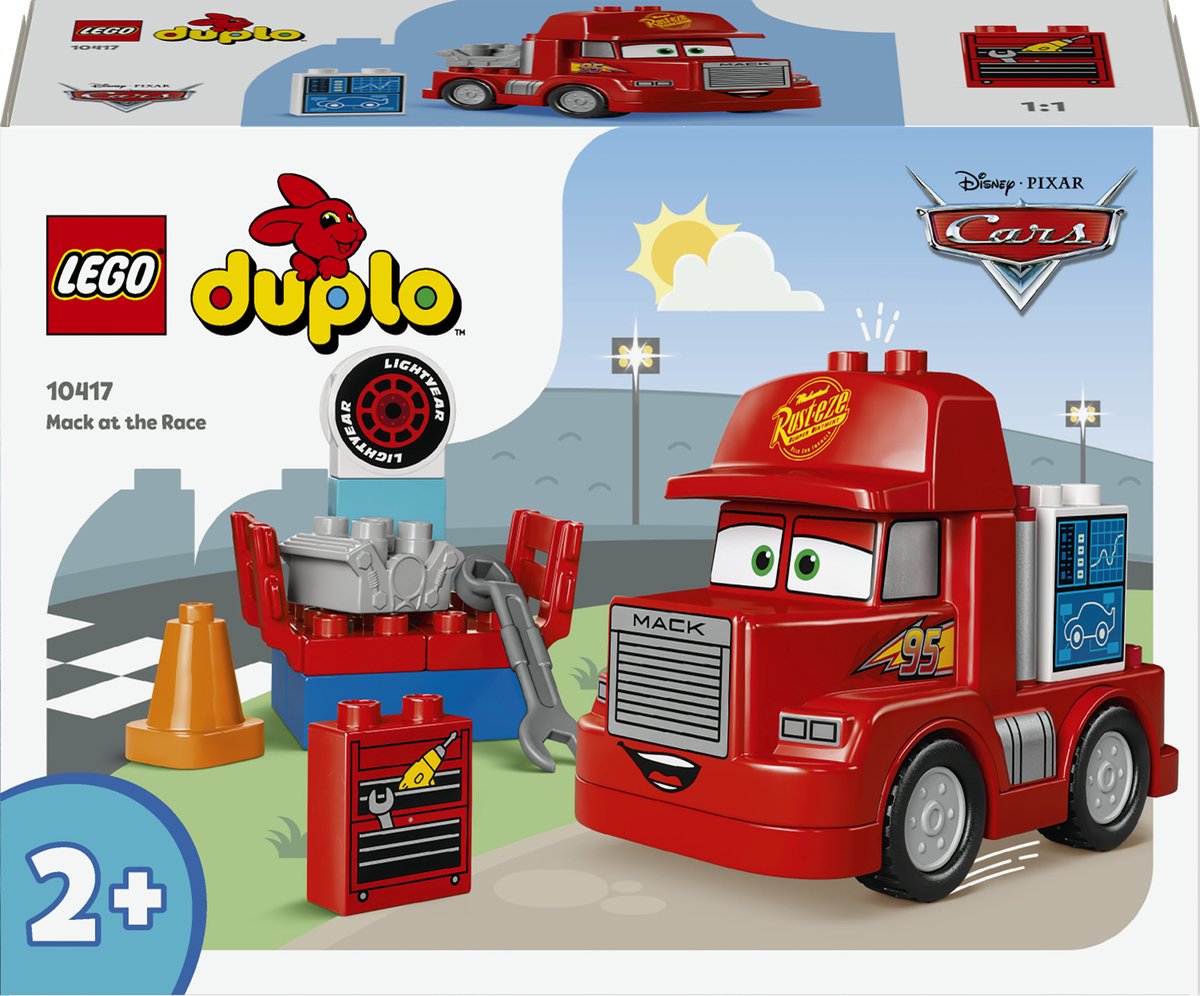 Bol.com LEGO 10417 DUPLO ǀ Disney en Pixar's Cars Mack bij de race Bouwbaar Auto Speelgoed voor Peuters aanbieding