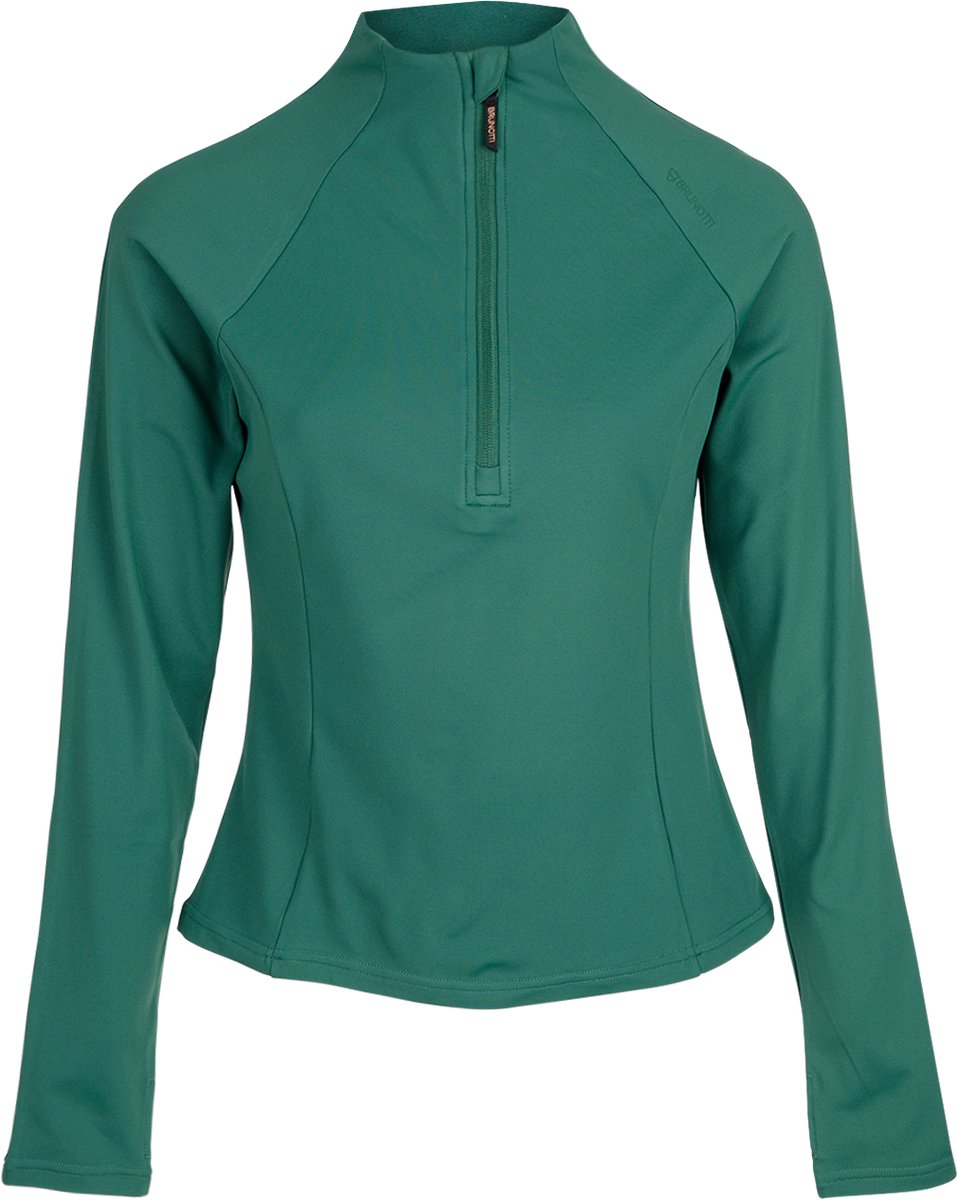 Brunotti Sanna Snow Fleece Dames Hunter Fleece Vest Wintersport Kleding Slim Fit Soft Chin Guard Groen