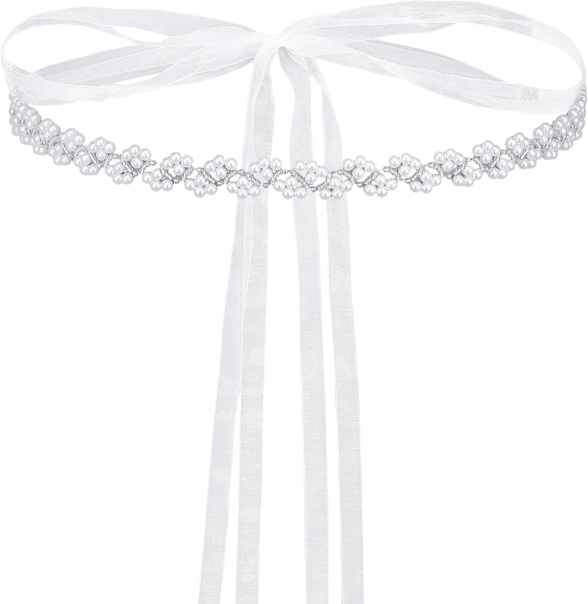 Elegante Bruidsriem met Parels en Sprankelende Sash voor Bruidsmeisjes en Ceremonies