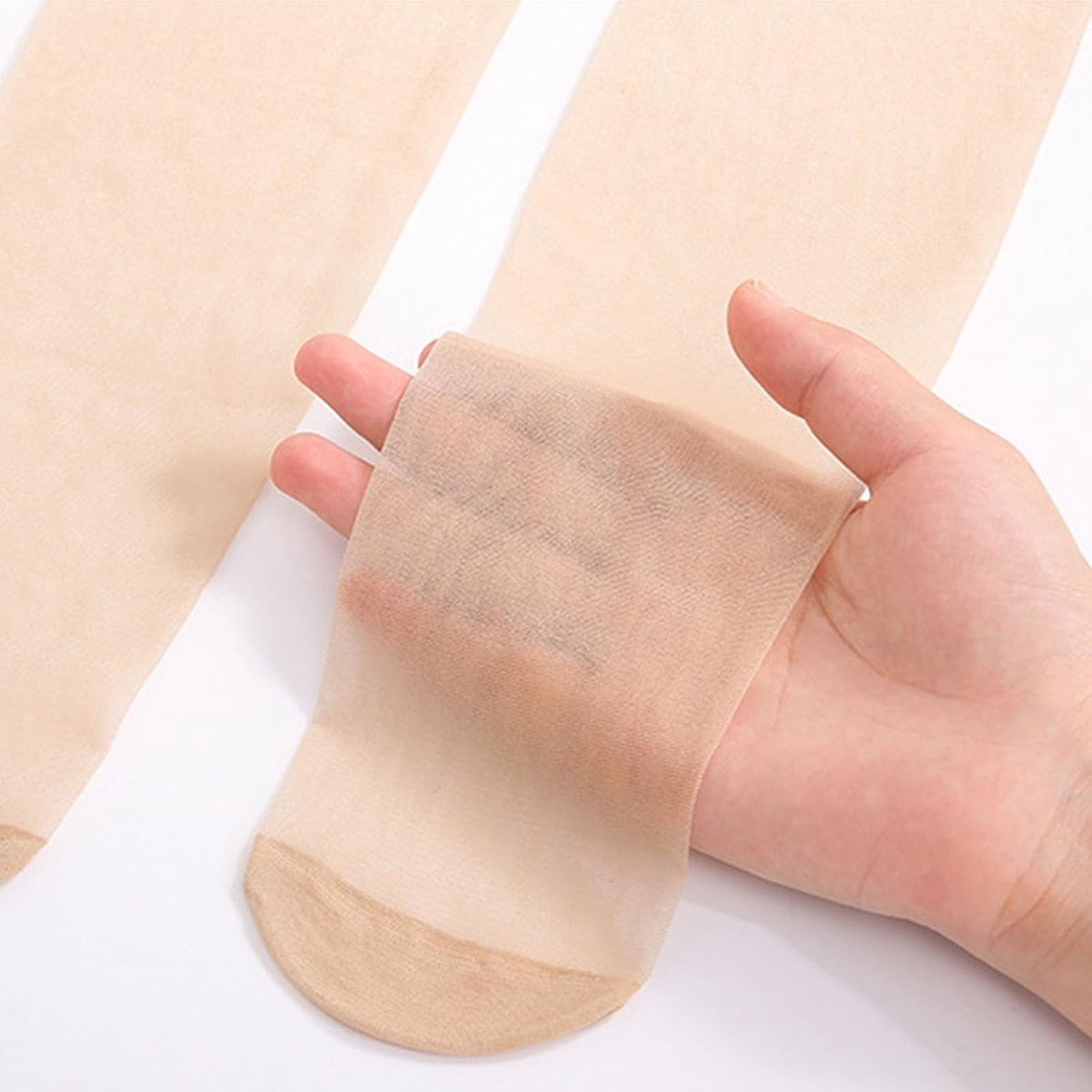 Driedelige set van vrouwelijke doorschijnende kantkousen, transparante over-de-knie visnetkousen voor dames en meisjes