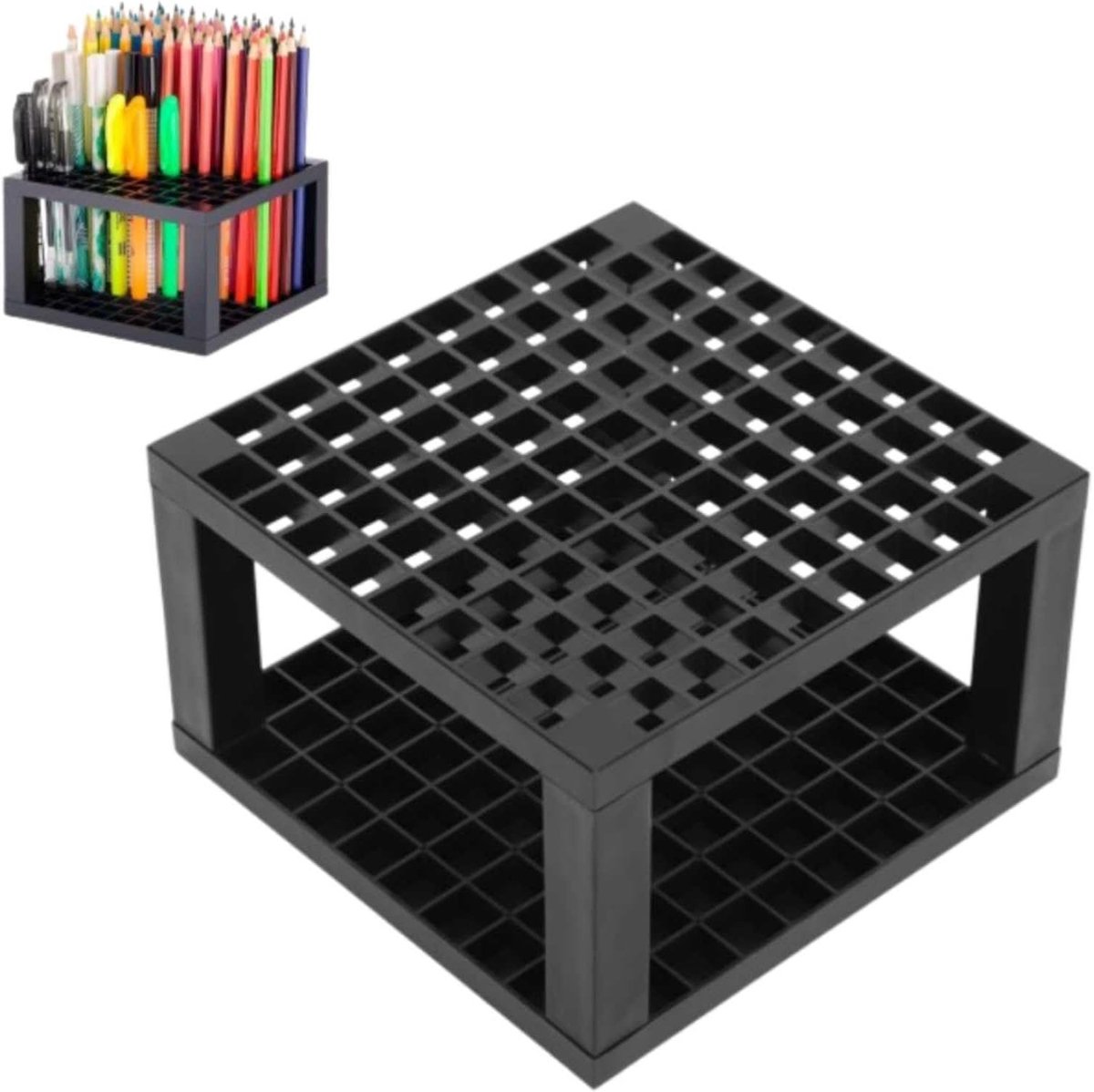 Potlood en Pen Houder met 96 Gaten, Bureau Organizer voor Kantoor, Creatieve Opslag voor Markers en Schrijfgerei