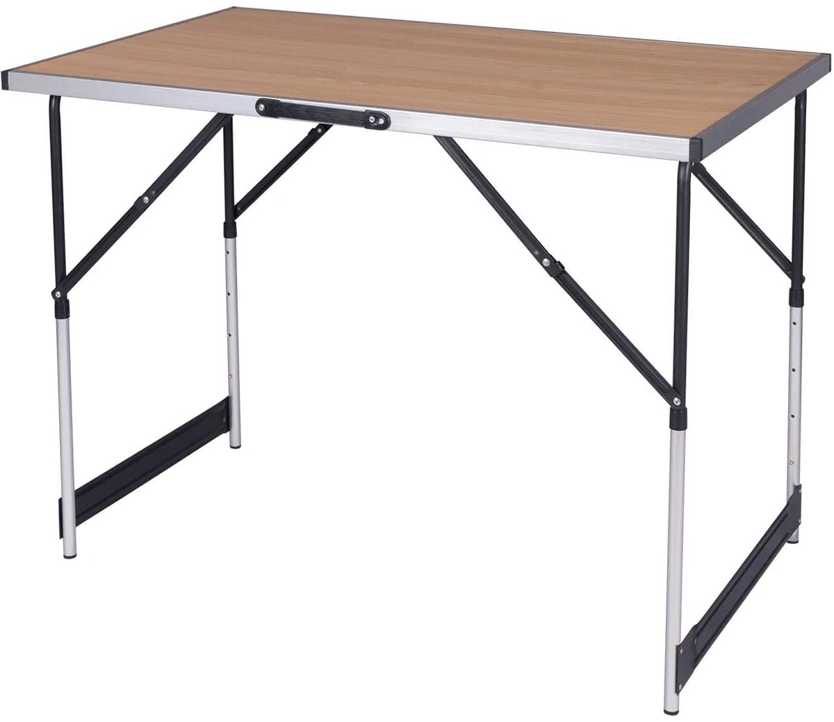 Klarven® Campingtafel Lichtgewicht Verstelbaar Lichteiken - Opvouwbare Campingtafel - Campingtafel Opvouwbaar - Camping Table - Compact En Licht Aluminium Frame - Max. 30 Kg Belastbaar - In Hoogte Verstelbaar 73-94 Cm - L100xd60xh94cm