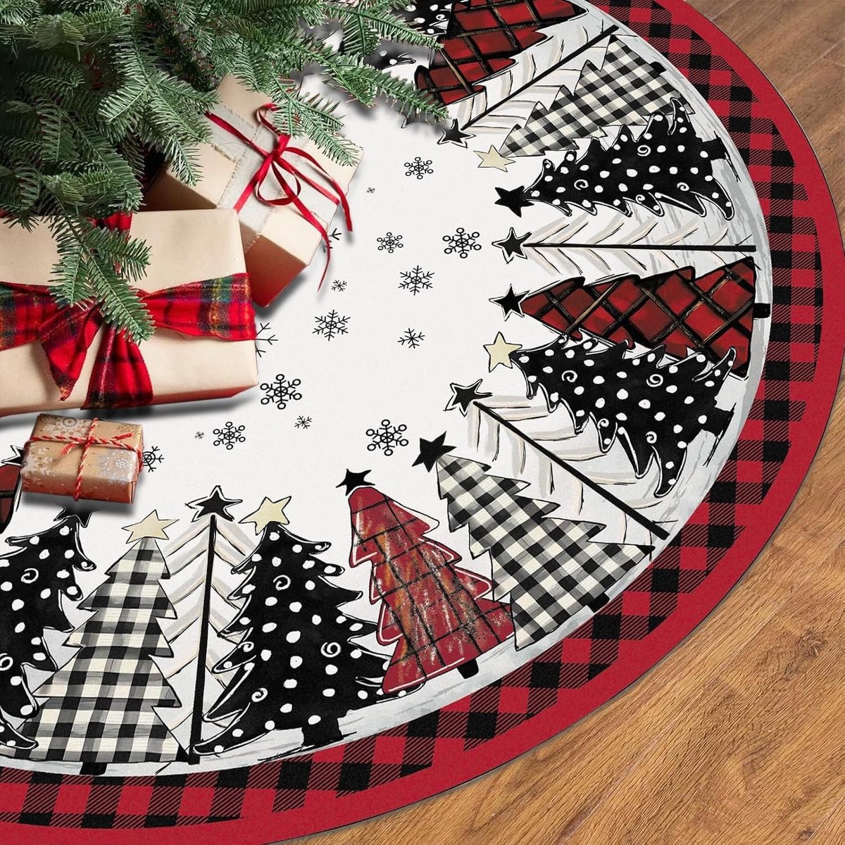Decoratieve Kerstboomrok van 120 cm, Kerstboomkleed, Voetbedekking voor Kerstboom, Ideaal voor Feestelijke Versiering