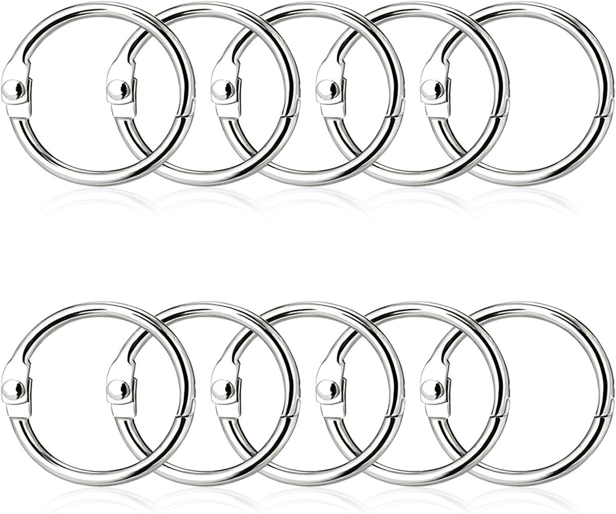 Set van 10 Metalen Ringbinders van 80mm, Ideaal voor Douchgordijnen, Sleutels en Documenten, Duurzaam en Handig in Gebruik
