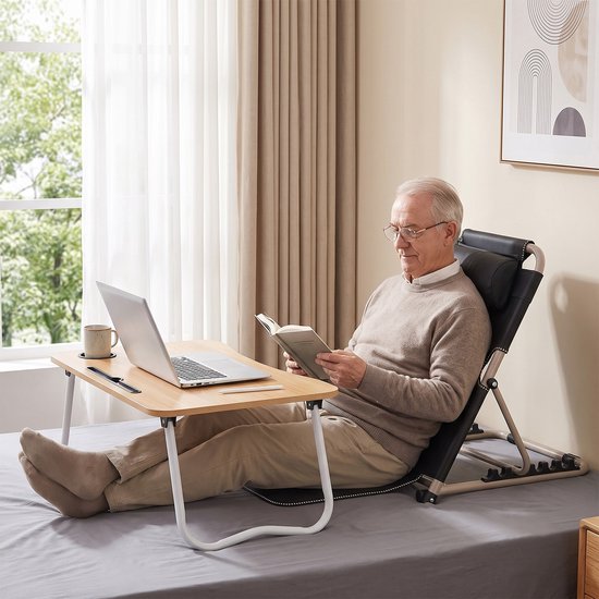 Vloerstoel Inklapbaar met Rugleuning - Opvouwbare Strandstoel - Campingstoel - Loungestoel - Verstelbaar - Afneembare Hoofdsteun - 90x50x50 cm - Vouwstoel Draagbare - Thuis & Buiten - Voor Lezen & Gamen & Ontspannen — afbeelding 4