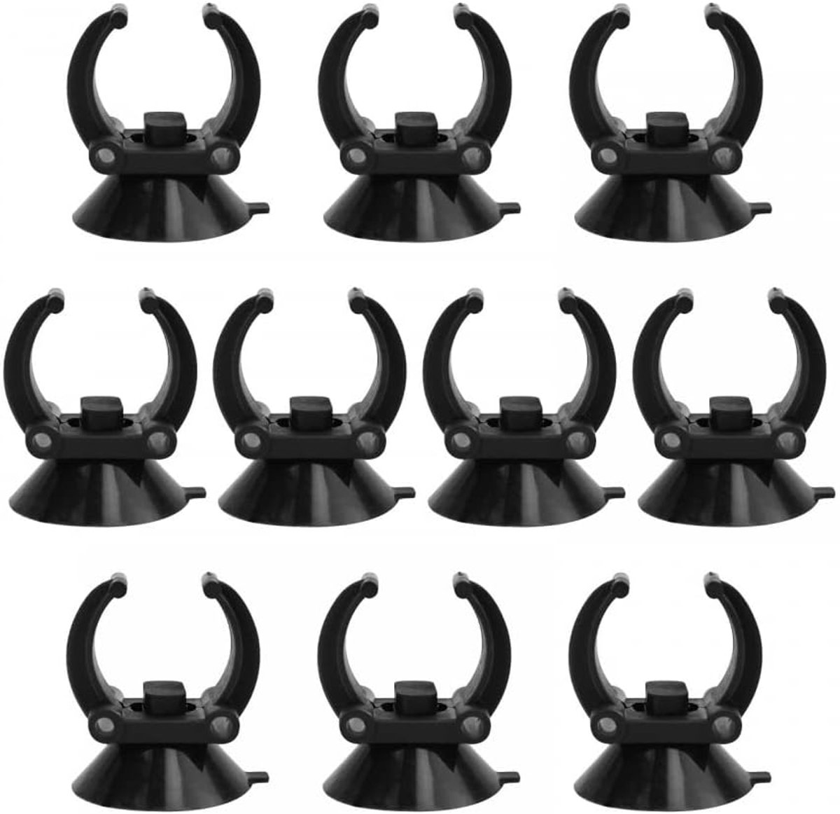 SnelShoppen - 10 Stuks Aquarium Heater Zuignappen Suckers - Verwarming Staaf Houders Klemmen - Rubber en ABS - 1 Inch Clips voor Fish Tank
