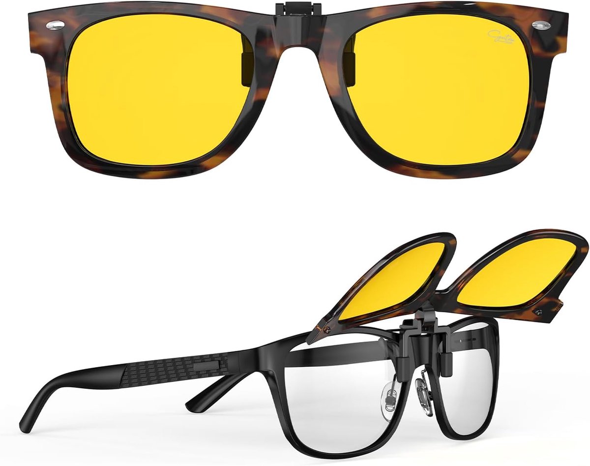 Nachtrijglazen Clip-on - gepolariseerd - anti-glare - ideaal voor nachtelijk autorijden - ShopVlot