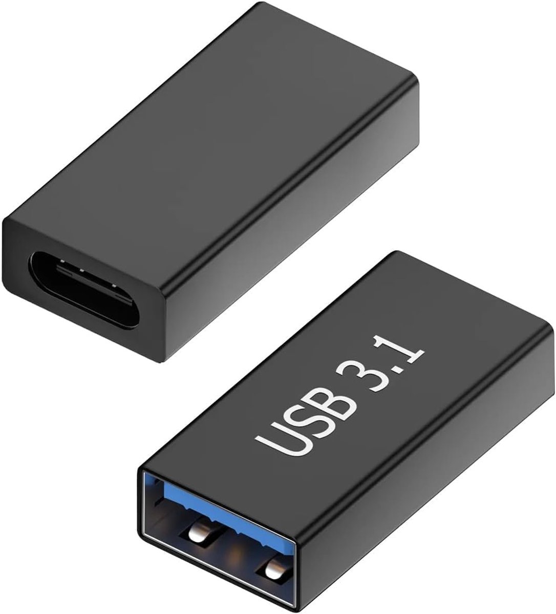 USB C naar USB adapter - 2 stuks - USB 3.1 naar USB 3.0 - snel opladen en datatransfer - ShopVlot