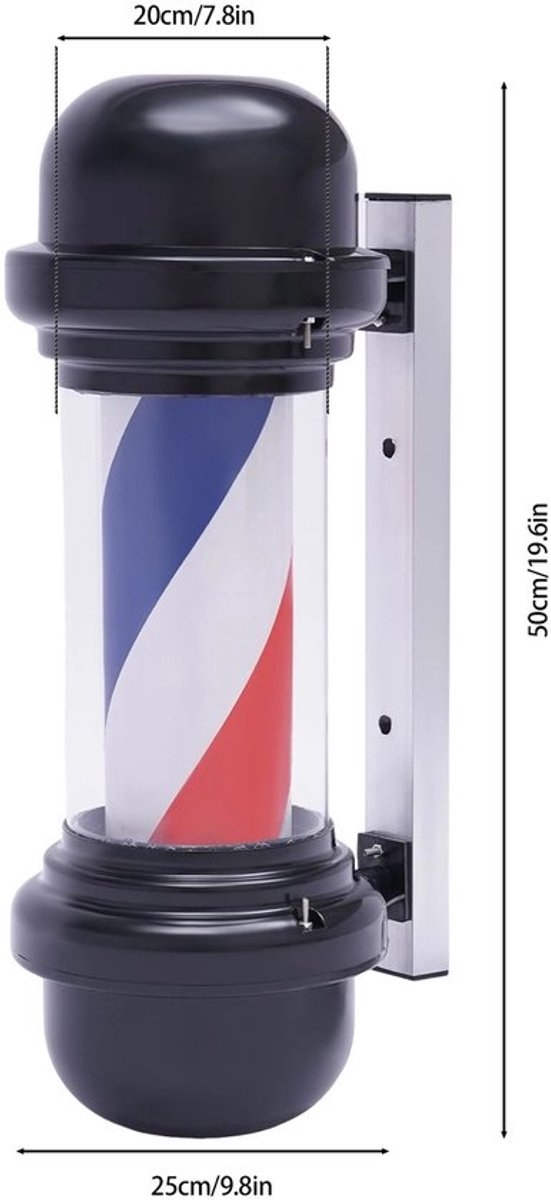 Kapper Paal LED Roterend - Ivoor Kleur - 20 Inch - Stylingaccessoire - Kapperswinkel Decoratie