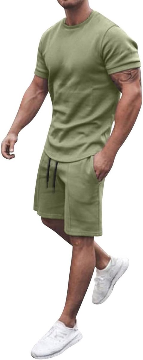 2-delige set voor heren, katoen, trainingspak, joggingpak en broek, sweatshirt met capuchon, lange mouwen, training, hardlopen, zacht, warm, vrije tijd, A54