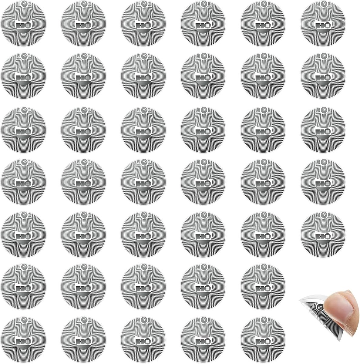 40 M1 Classic 1k NFC-stickers, RFID-tags, contactloos gebruik, geschikt voor toepassingen zoals toegangscontrole, het koppelen van apparaten en gegevensopslag, diameter 25 mm