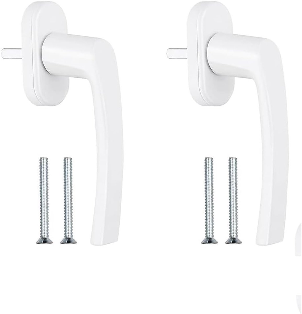 Set van 2 raamgrepen van aluminium, snelle vervanging met ergonomisch design, lengte 35 mm, voor raamkozijnen en vasista's, eenvoudige montage (zonder slot)