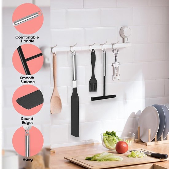 3Pcs Crêpe Maker Accessoires Set, RVS T-vormige Deeg Distributeur en Siliconen Spatel voor Thuis Keuken Bakken Koken — afbeelding 5