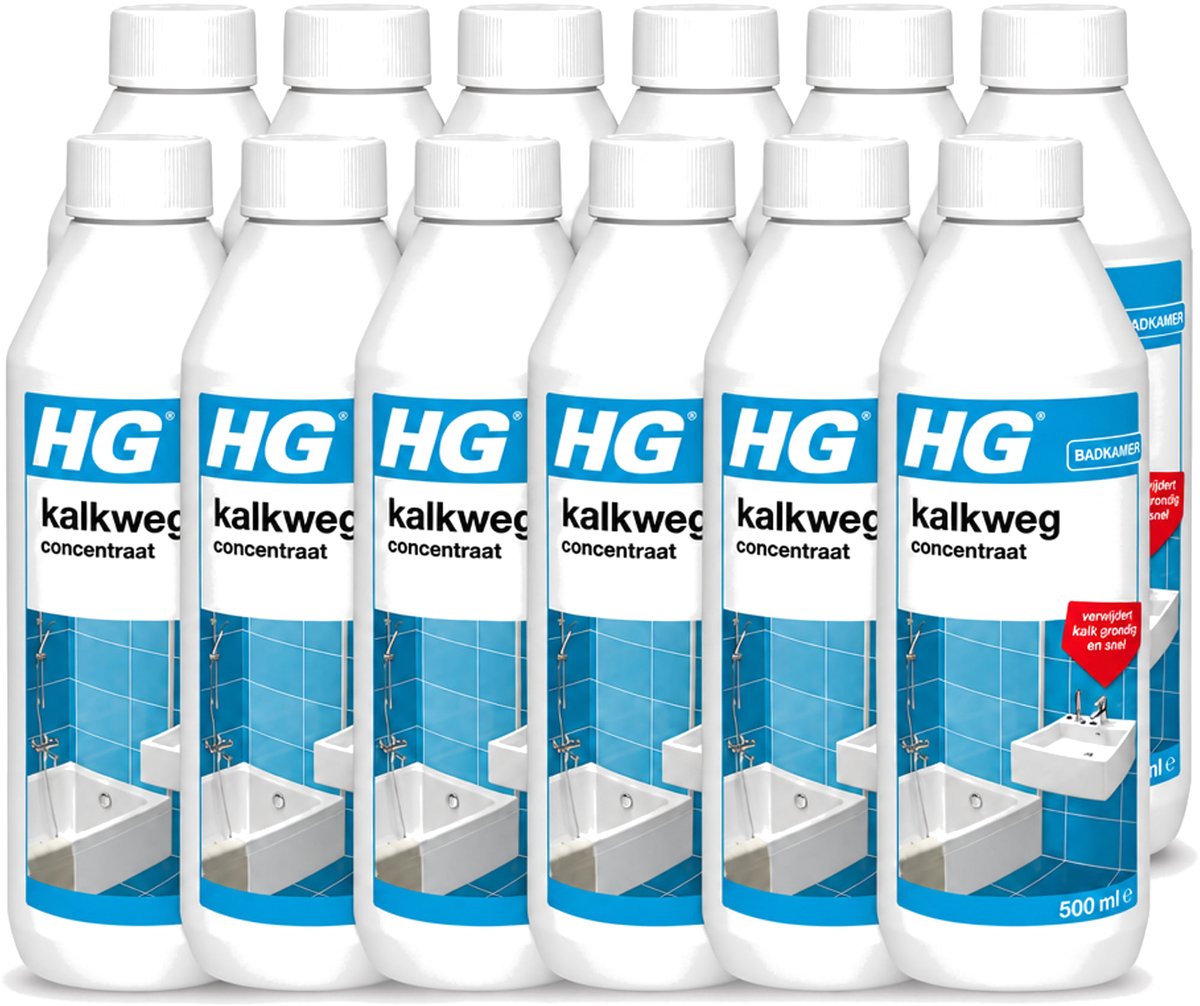 12 x HG - Badkamer - Kalkweg Concentraat - Verwijdert Kalk Grondig - 500 ml - Voordeelverpakking - 12 stuks