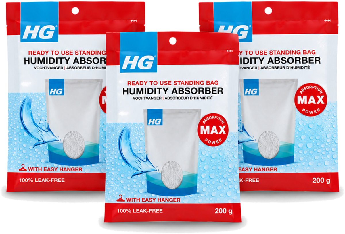 3 x HG - Vochtvanger - 200 g - Voordeelverpakking - 3 stuks