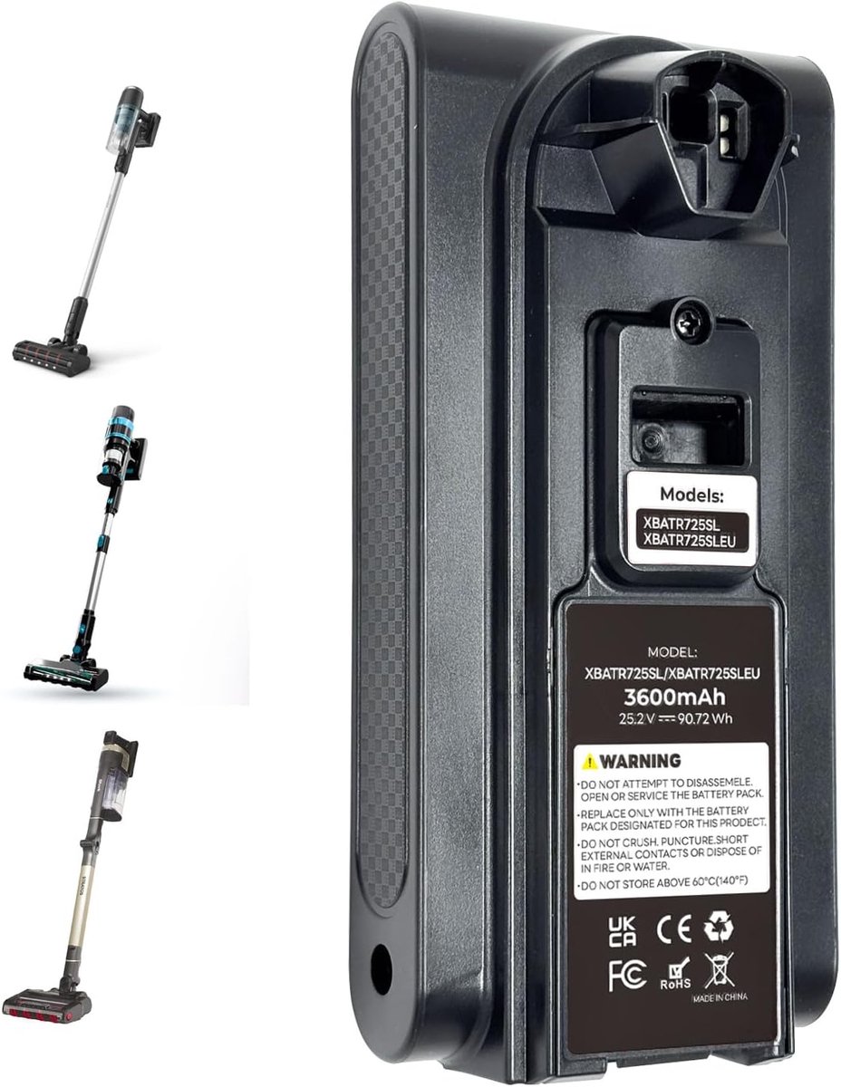 Vervanging voor Shark XBATR725SLEU batterij compatibel met IZ400UK, IZ400UKT, IZ400UKTSB, IZ420UKT Shark draadloze stofzuigers, XBATR725SL batterij 25.2V