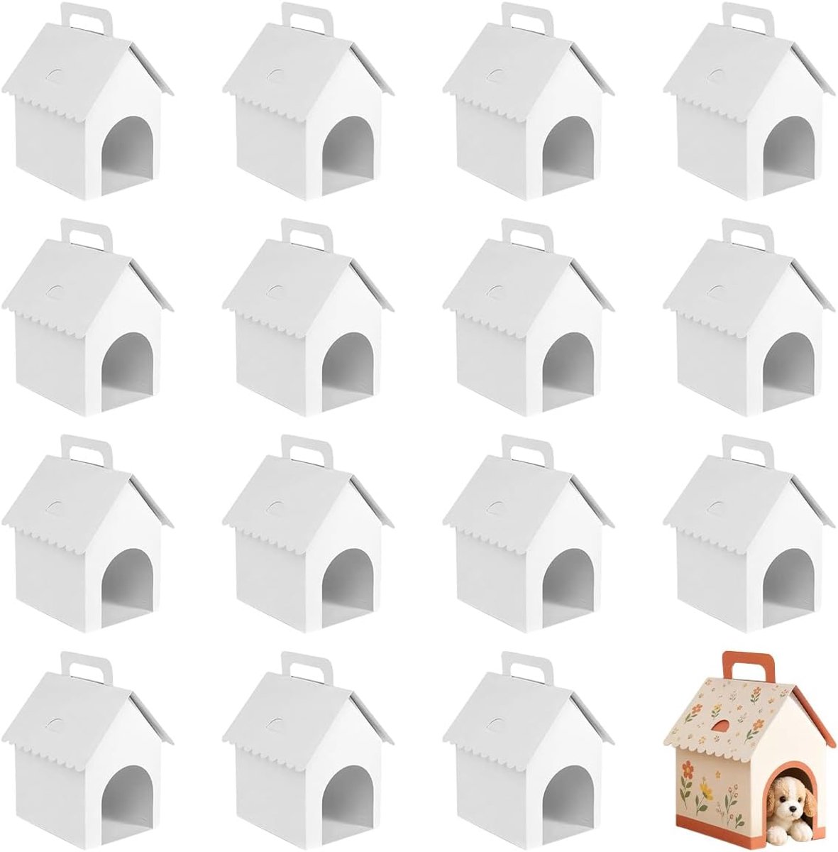 15 stuks Adopt a Puppy Party geschenkdozen, puppy's, opvouwbare geschenkdozen