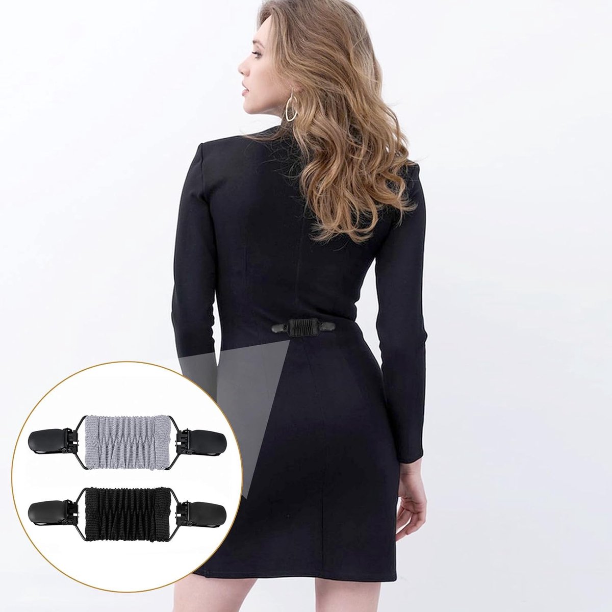 2 Stks Jurk Clips Terug Cinch, Elastische Taille Cincher Clip